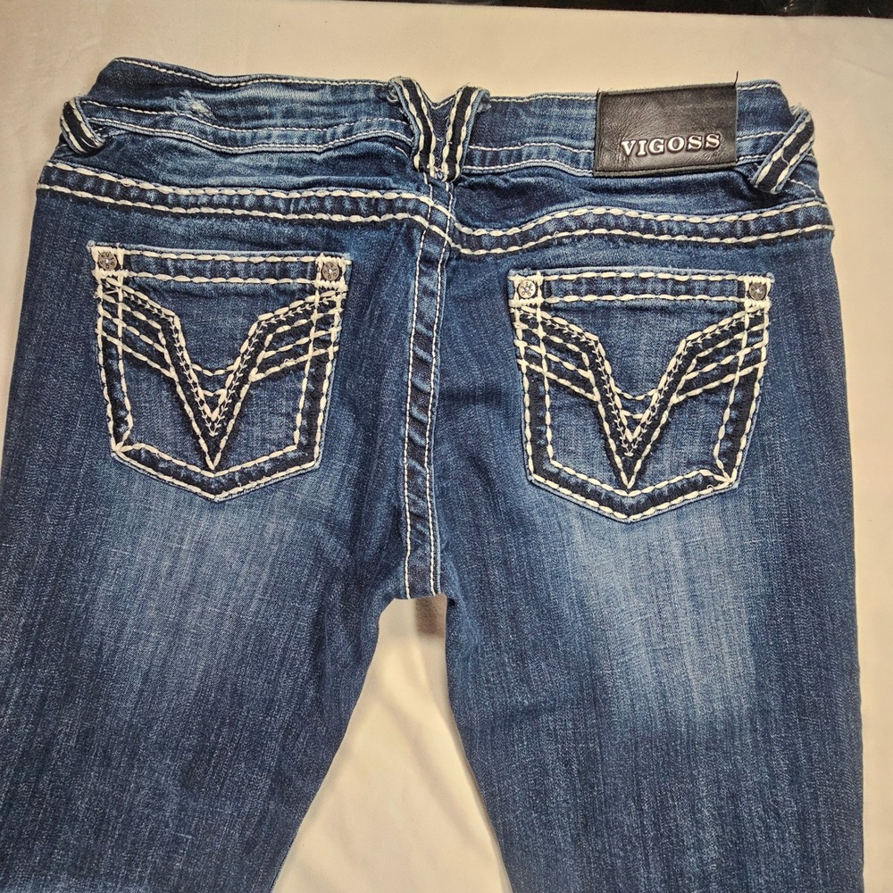 VIGOSS The Chelsea Capri Size 31 Dark Wash Thick Stitch Cropped Jean 1467